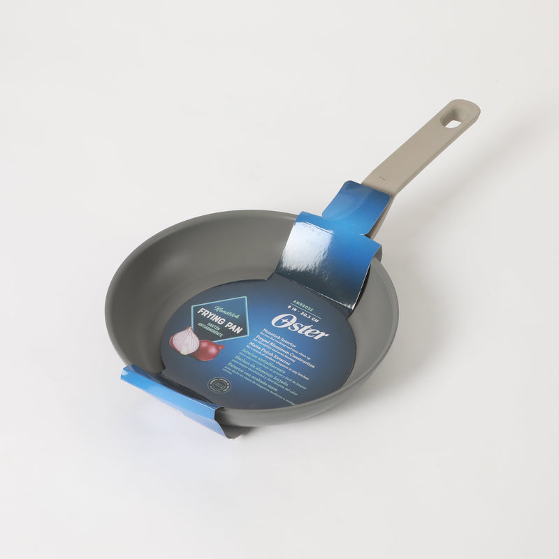 Oster Ambrose Forged 8" Aluminum Frying Pan - Taupe - Nonstick - Induction Base - Soft Touch Handle - Color Sleeve