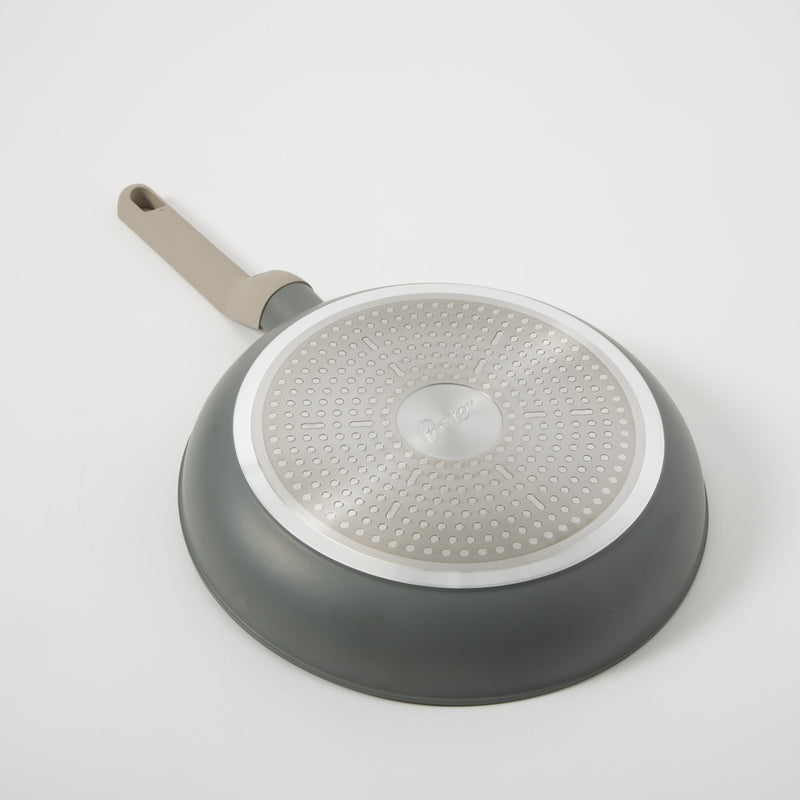Oster Ambrose Forged 10" Aluminum Frying Pan - Taupe - Nonstick - Induction Base - Soft Touch Handle - Color Sleeve