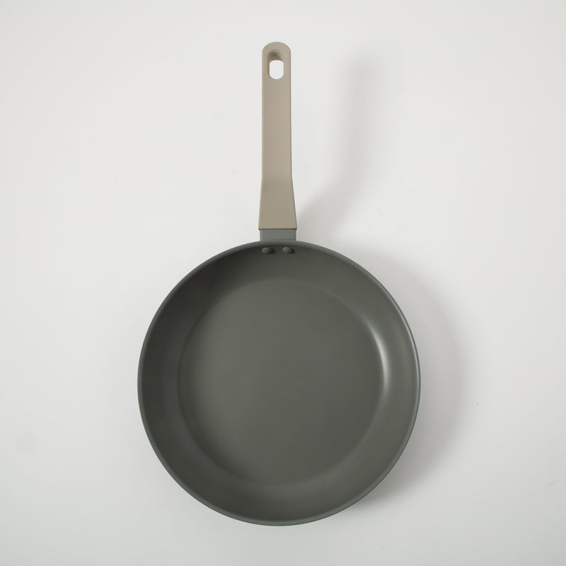 Oster Ambrose Forged 10" Aluminum Frying Pan - Taupe - Nonstick - Induction Base - Soft Touch Handle - Color Sleeve