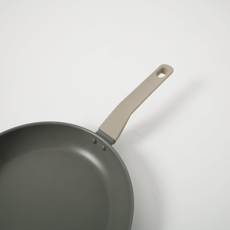 Oster Ambrose Forged 10" Aluminum Frying Pan - Taupe - Nonstick - Induction Base - Soft Touch Handle - Color Sleeve
