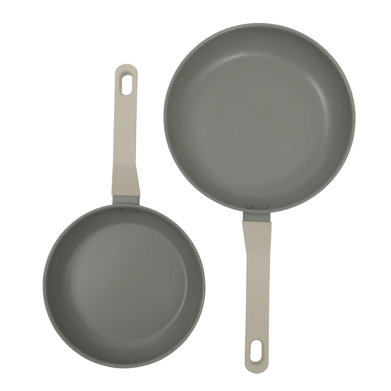 Oster Ambrose 10pc Forged Aluminum Cookware Set w/ Kitchen Tools - Taupe - Nonstick Interior - Induction Base - Silicone Rim Glass Lid - Soft Touch Handle - Gift Box w/ Remailer