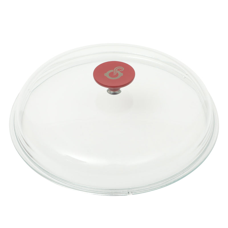 Crock-Pot Artisan Studio 7qt Enamel Cast Iron Dutch Oven w/ Borosilicate Lid & Red Coated Knob - Gradient Red - Round - Gift Box w/ Remailer