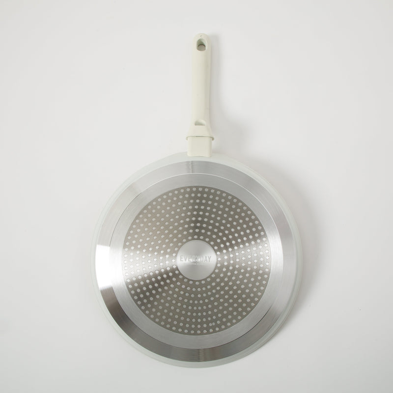 Martha Stewart Everyday Rexford 11" Forged Aluminum Pancake Pan - Ceramic Nonstick Interior - Induction Base - Soft Touch Handle - Color Label: Linen