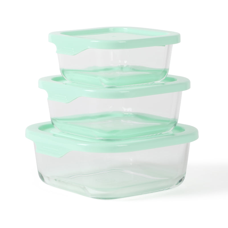 Martha Stewart Hadsell 6 pc Glass Storage Container w/ PP Pop Lids - Factory Remailer