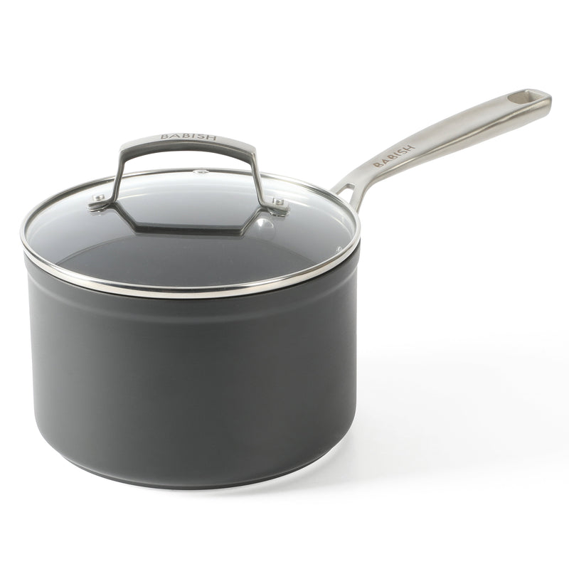 Babish 10pc Hard Anodized Aluminum Cookware Set - Nonstick Interior - Gift Box w/ Remailer