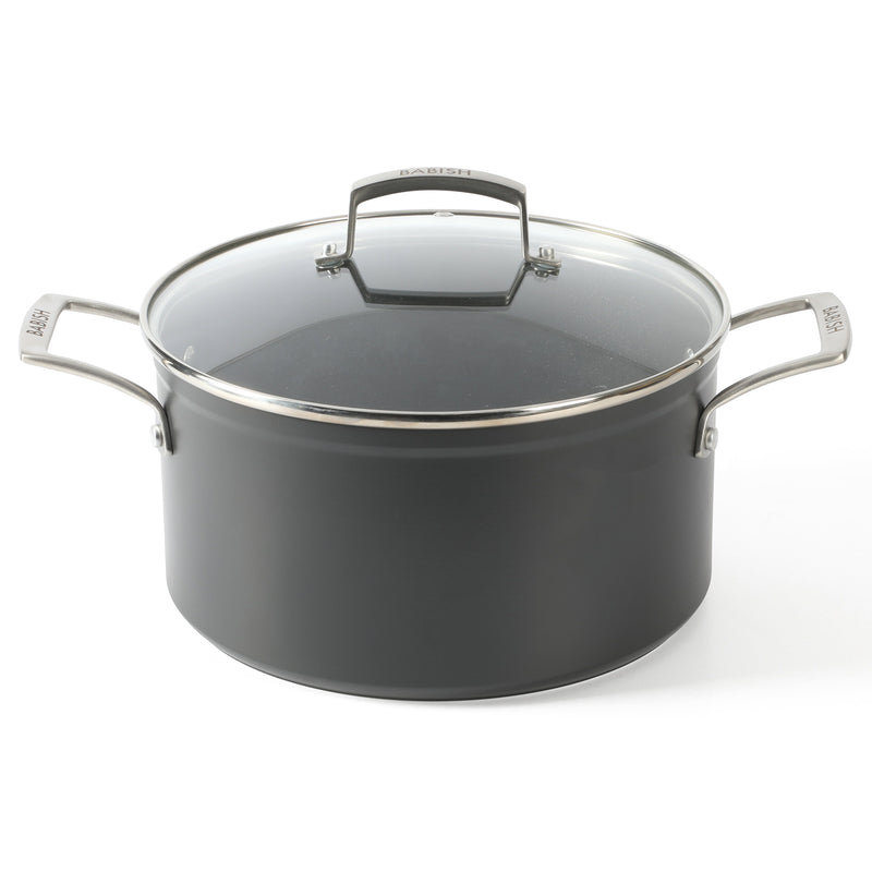 Babish 10pc Hard Anodized Aluminum Cookware Set - Nonstick Interior - Gift Box w/ Remailer