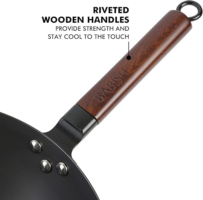 Babish 12.6" Carbon Steel Wok - Color Sleeve