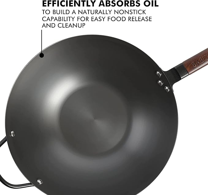 Babish 12.6" Carbon Steel Wok - Color Sleeve