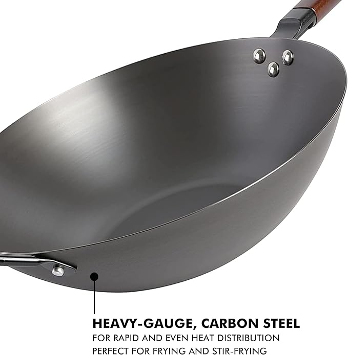Babish 12.6" Carbon Steel Wok - Color Sleeve