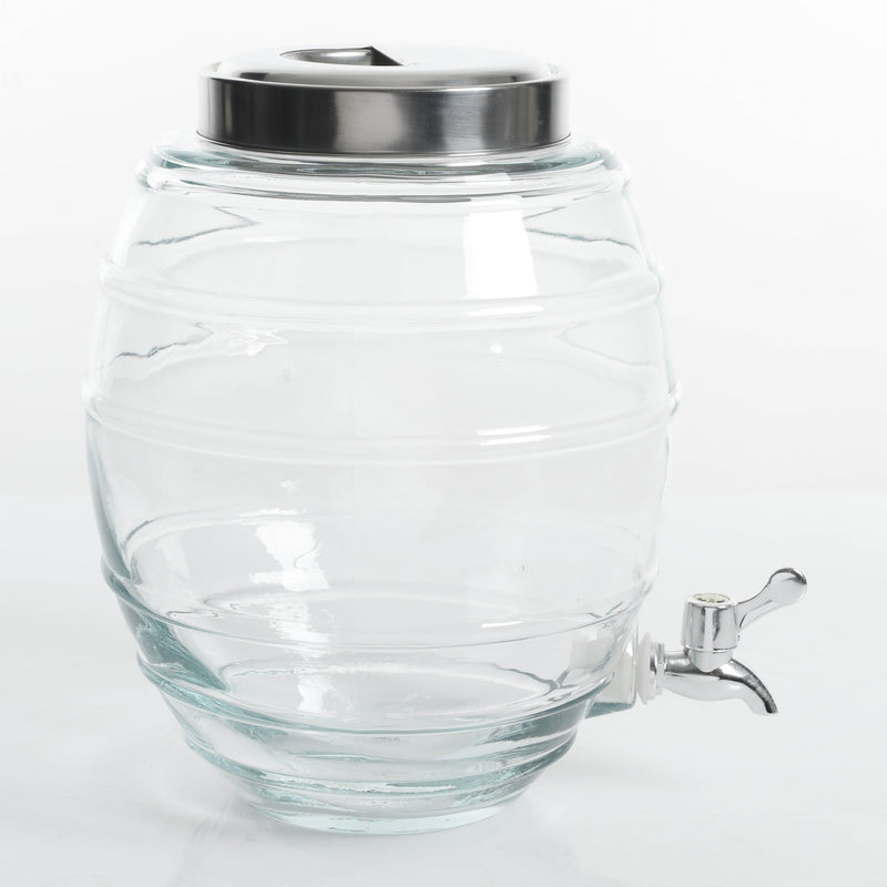 Gibson Home General Store 2.1 Gallon Beverage Dispenser - Barrel Shape - Clear - Gift Box