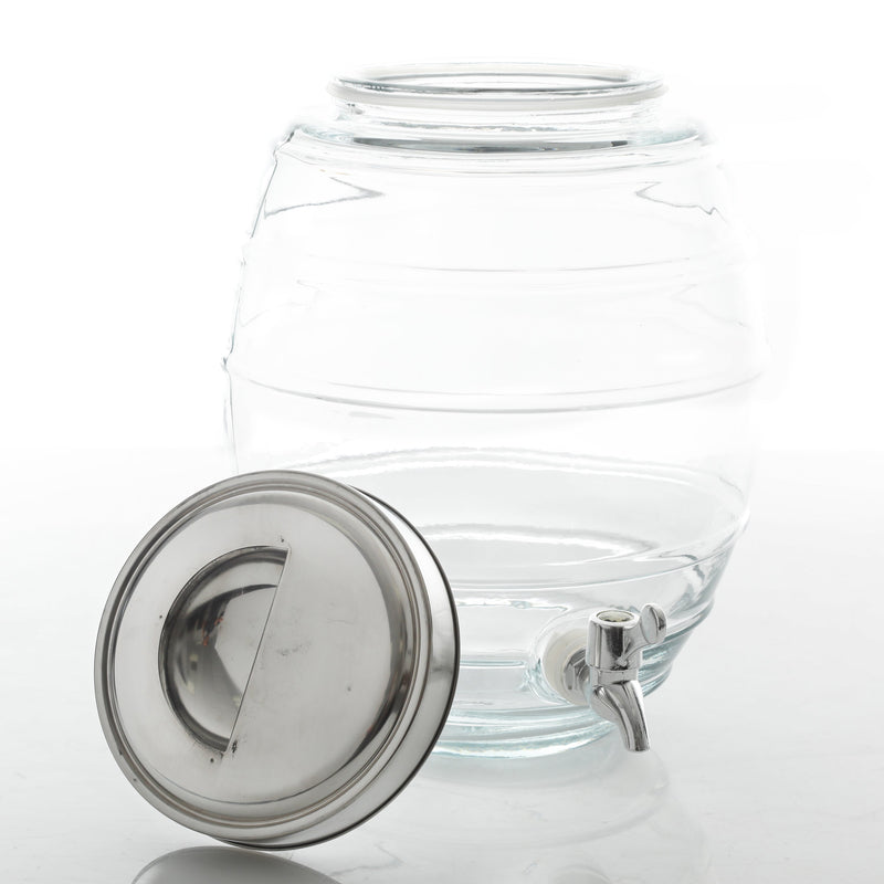 Gibson Home General Store 2.1 Gallon Beverage Dispenser - Barrel Shape - Clear - Gift Box