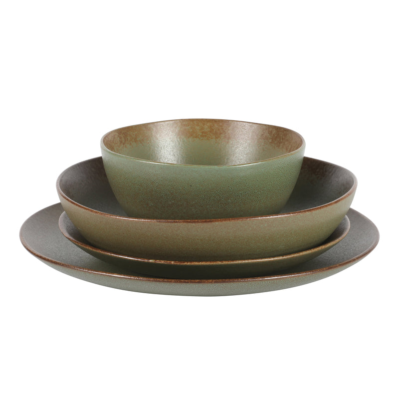 Bloomhouse Palermo Sun 16pc Dinnerware Set - Reactive Glaze - Stoneware - Gift Box w/ Remailer: Agrave / Cardamom / Paprika
