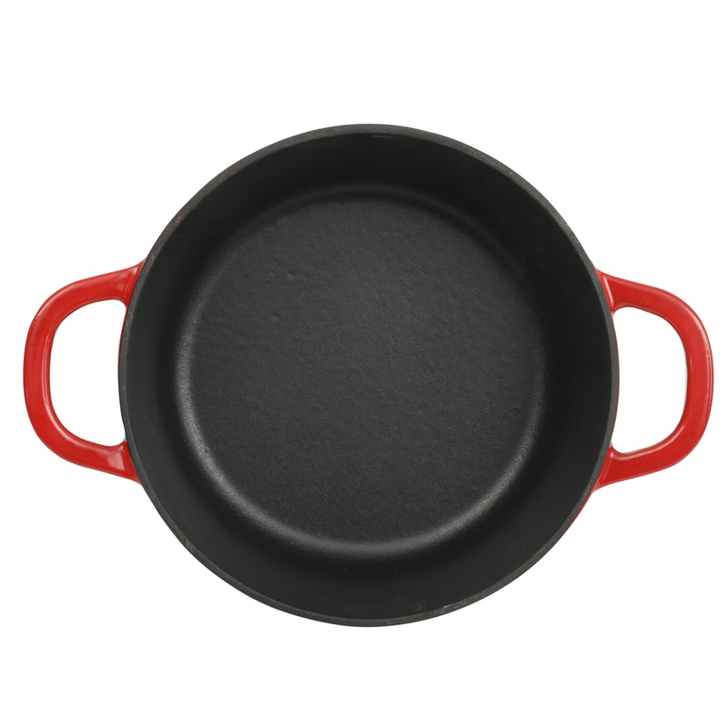 Crock-Pot Artisan 3 Qt Studio Enamel Cast Iron Dutch Oven w/ Borosilicate Lid & Red Coated Knob - Gradient Red - Round - Gift Box w/ Remailer