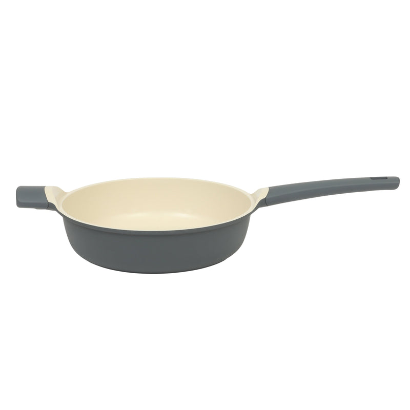 Oster Rooney 12pc Cast Aluminum Cookware Set - Linen Ceramic Interior - Induction - Soft Touch Handle - Gift Box