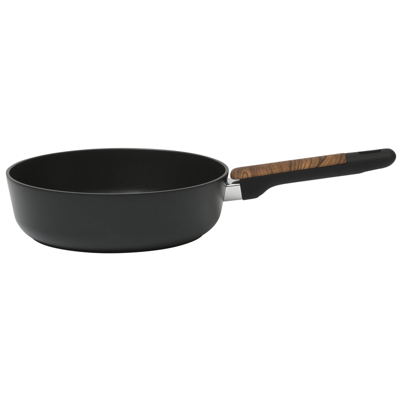 Oster Oxburg 14pc Aluminum Cookware Combo Set - Matte Black - Nonstick Interior - Induction Base - Black 2 Tone Soft Touch Wooden Handle - Gift Box w/ Remailer