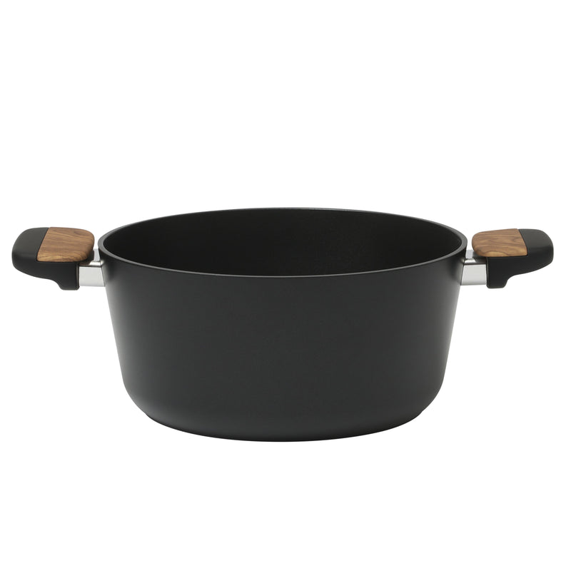 Oster Oxburg 14pc Aluminum Cookware Combo Set - Matte Black - Nonstick Interior - Induction Base - Black 2 Tone Soft Touch Wooden Handle - Gift Box w/ Remailer