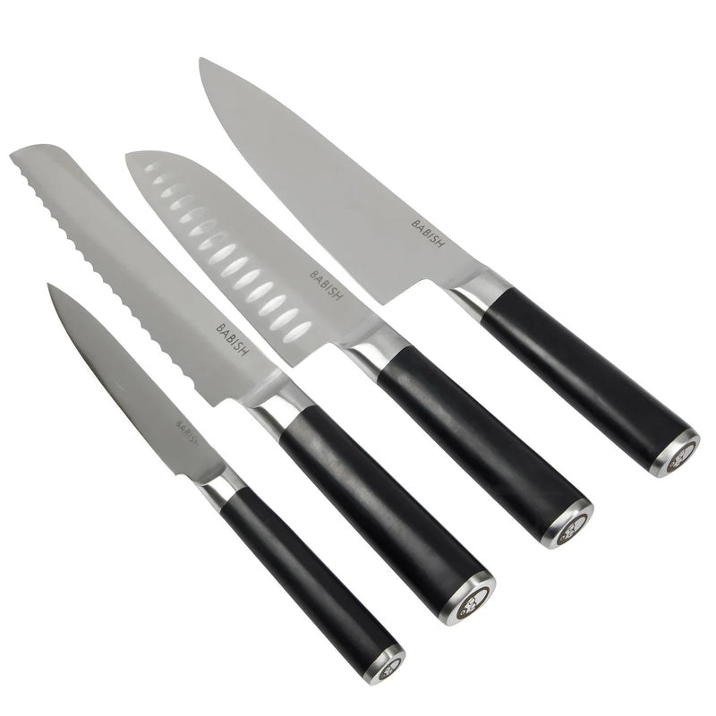 Babish 5pc German Steel Cutlery Set w/ Magnetic Block - Stainless Steel - Gift Box w/ Remailer