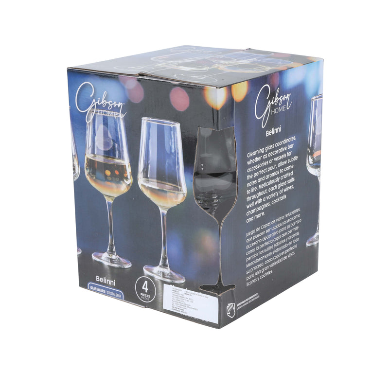Gibson Home Belinni 4pc 15.4 oz White Wine Stemware Set - Clear - Glass - Open Window GBX