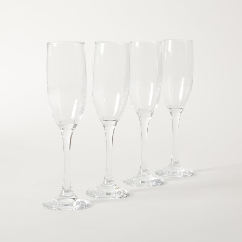 Gibson Home Belinni 4pc 6 oz Flute Stemware Set - Clear - Glass - Open Window GBX