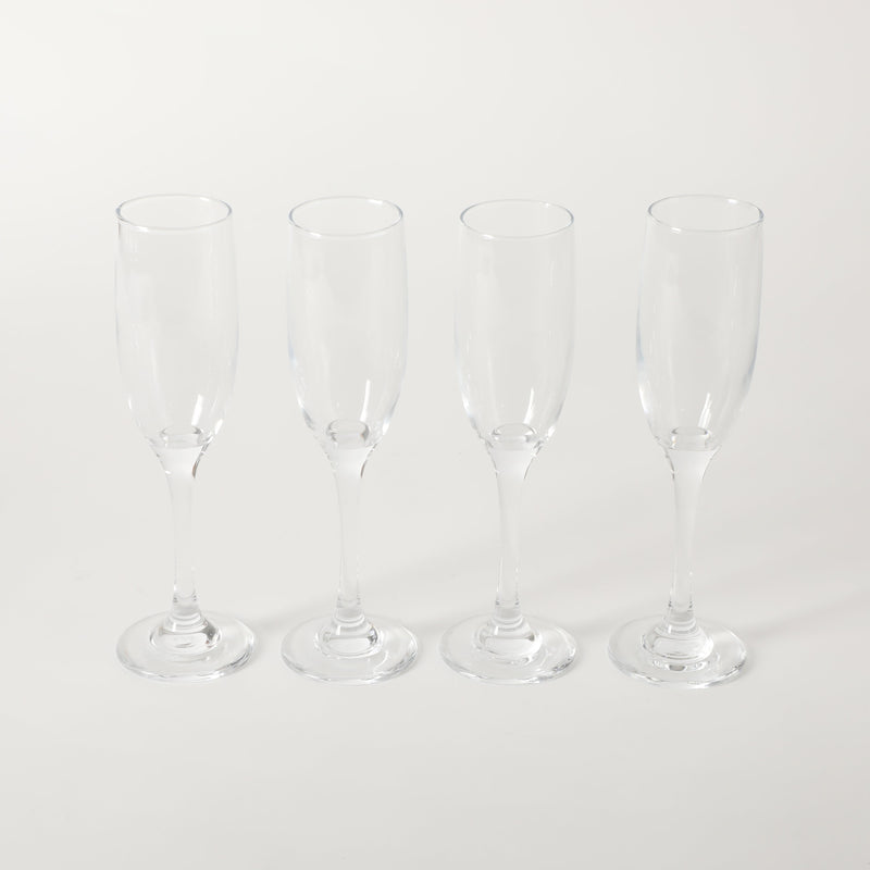 Gibson Home Belinni 4pc 6 oz Flute Stemware Set - Clear - Glass - Open Window GBX
