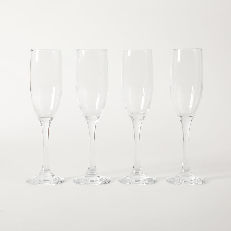Gibson Home Belinni 4pc 6 oz Flute Stemware Set - Clear - Glass - Open Window GBX