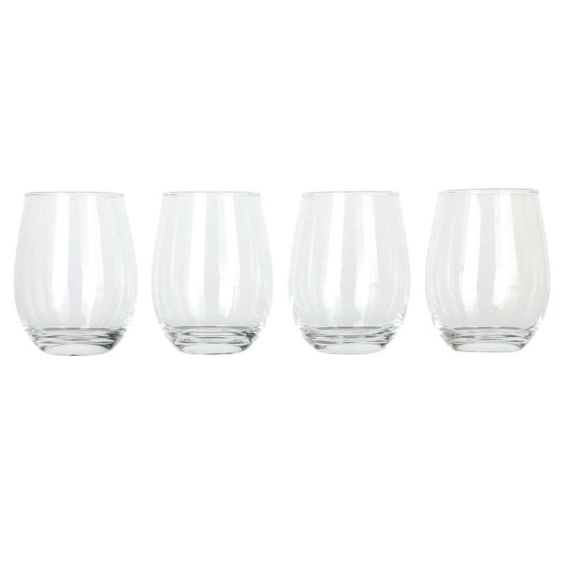 Gibson Home Belinni 4pc 18oz Stemless Wine Glass Set - Clear - Open Window Gift Box