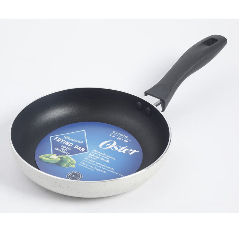 Oster Clairborne 8" Aluminum Frying Pan - Linen - Nonstick - Hammered Exterior - Bakelite Handle - Color Label