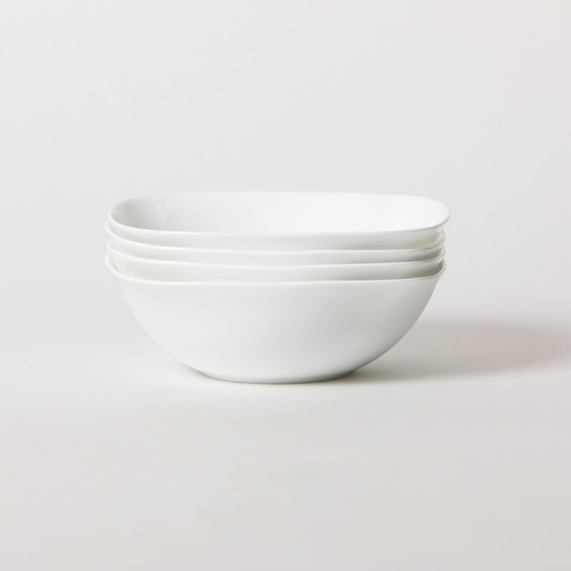 Gibson Home Ultra Piazza 12pc Opal Glass Dinnerware Set - White - Soft Square - Gift Box