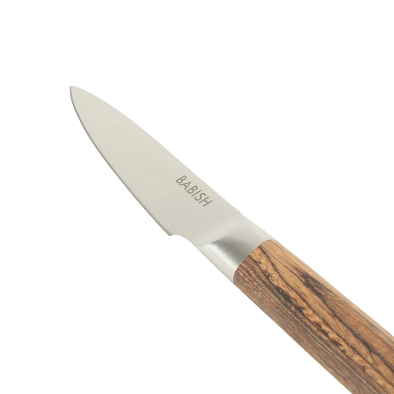Babish 3.5" German Steel Paring Knife w/ Paka Wood Handle - Gift Box w/ Remailer