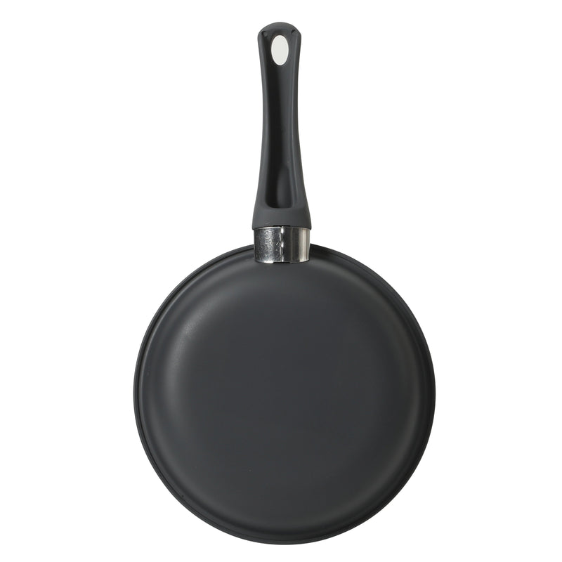 Gibson Home Clipperton 8" Carbon Steel Frying Pan - Grey Speckle Interior - Matte Charcoal Exterior - Soft Touch Handle - Open Stock w/ Color Label