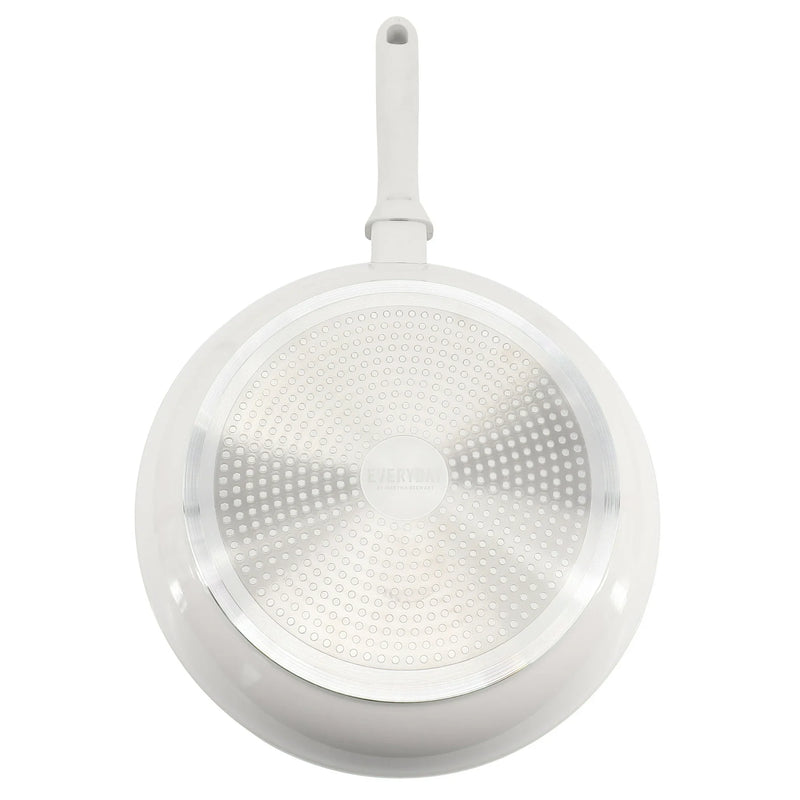 Martha Stewart Everyday Rexford 8" Forged Aluminum Frying Pan - Ceramic Nonstick Interior - Induction Base - Soft Touch Handle - Color Label : Linen