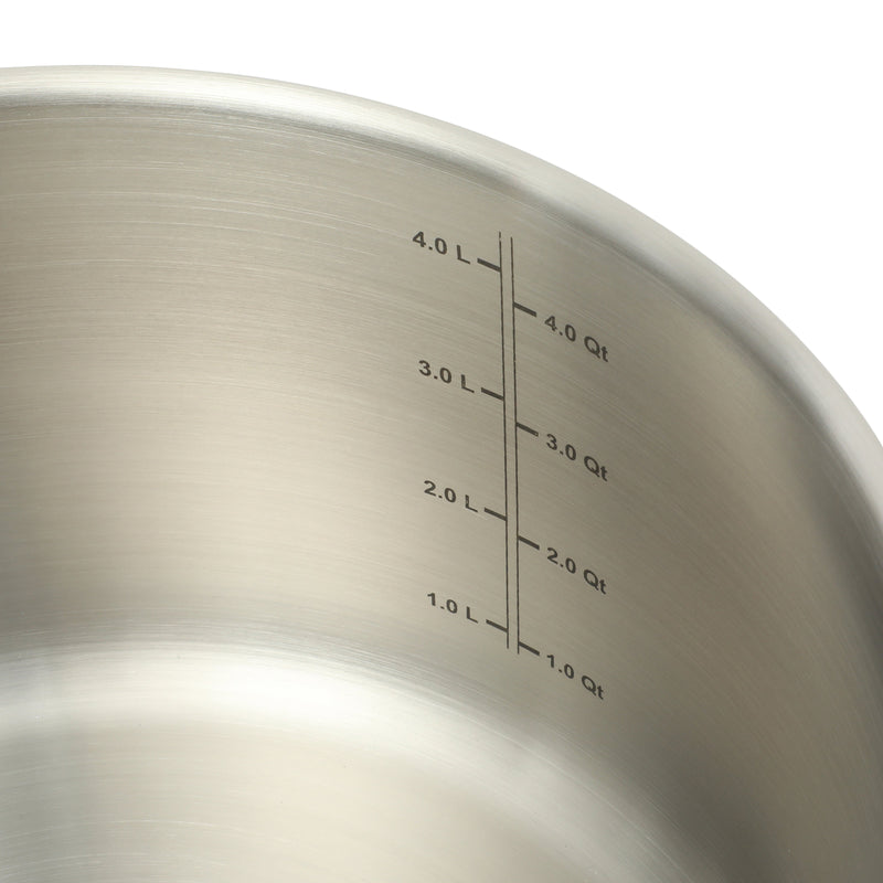 Martha Stewart Everyday Midvale 5 qt Stainless Steel Dutch Oven w/ Glass Lid - Gold PVD Cast Handle - Bonded Base - Color Sleeve w/ Factory Remailer
