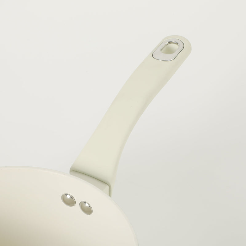 Martha Stewart Everyday Rexford 2.6qtForged Aluminum Saucepan w/ Lid - Ceramic Nonstick - Induction Base - Soft Touch Handle - Color Label: Linen