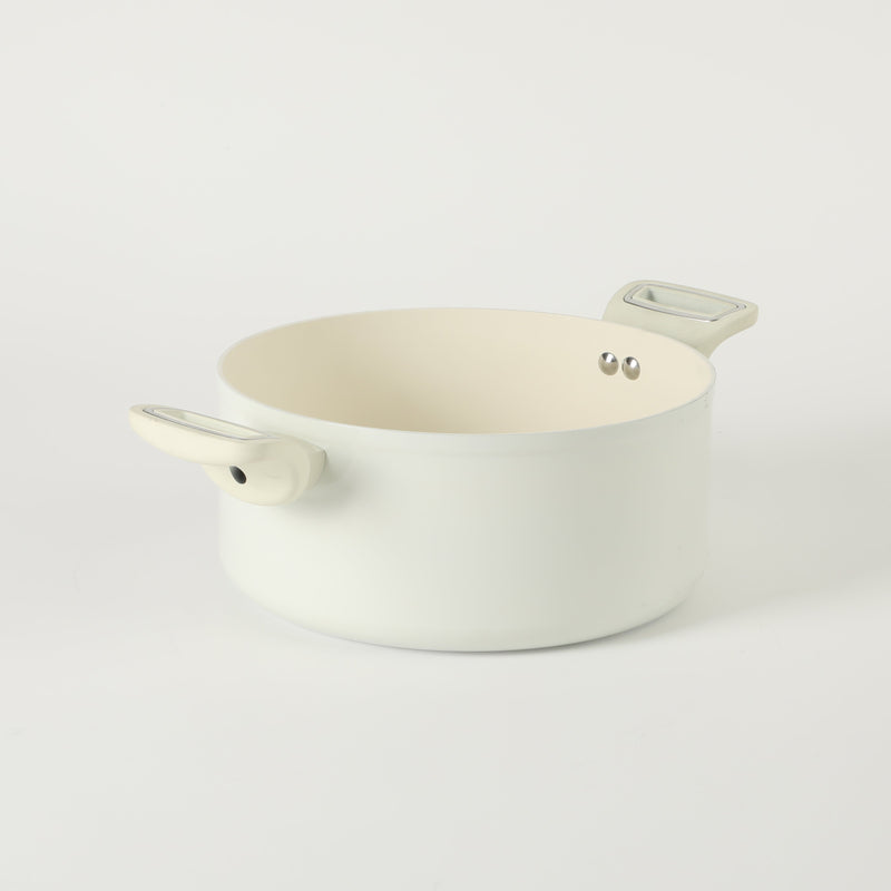 Martha Stewart Everyday Rexford 5qt Forged Aluminum Dutch Oven w/ Lid - Ceramic Nonstick - Induction Base - Soft Touch Handle - Color Label (Linen)