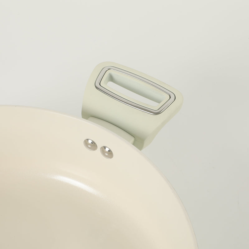 Marth Stewart Everyday Rexford 5qt Aluminum Everyday Pan w/ Lid - Ceramic Nonstick Interior - Induction Base - Soft Touch Handle - Color Label