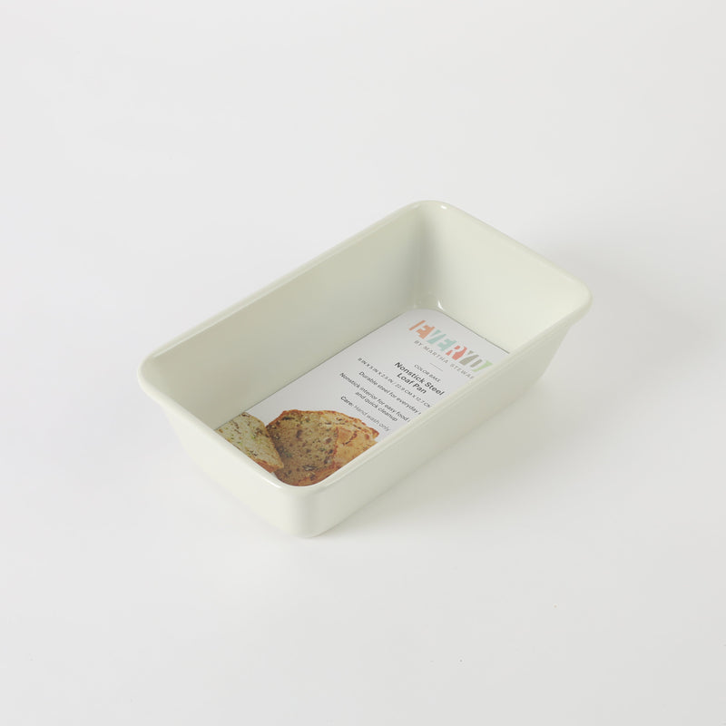 Martha Stewart Everyday Color Bake 9'' x 5" Carbon Steel Loaf Pan - Linen - Off White Nonstick Interior - Color Label