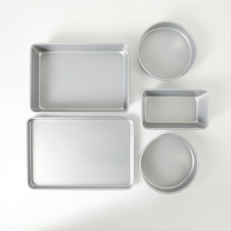 Martha Stewart Everyday Bakeaway 5pc Carbon Steel Bakeware Set - Silver - Nonstick Interior - Gift Box