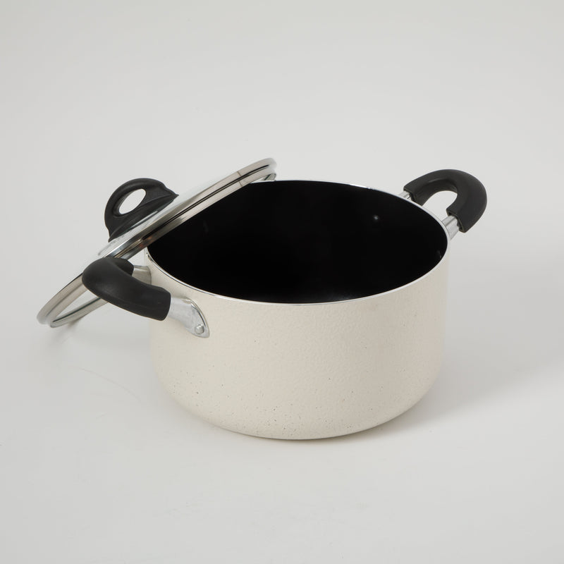 Oster Clairborne 6qt Aluminum Dutch Oven w/ Lid - Linen - Nonstick Interior Hammered Exterior - Color Coating - Bakelite Handle - Color Label