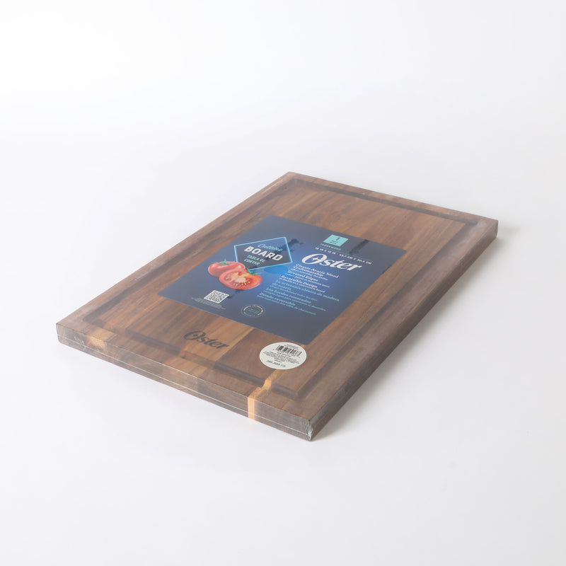 Oster Thornwood 18" x 12" Acacia Wood Cutting Board w/ Juice Groove - Color Label