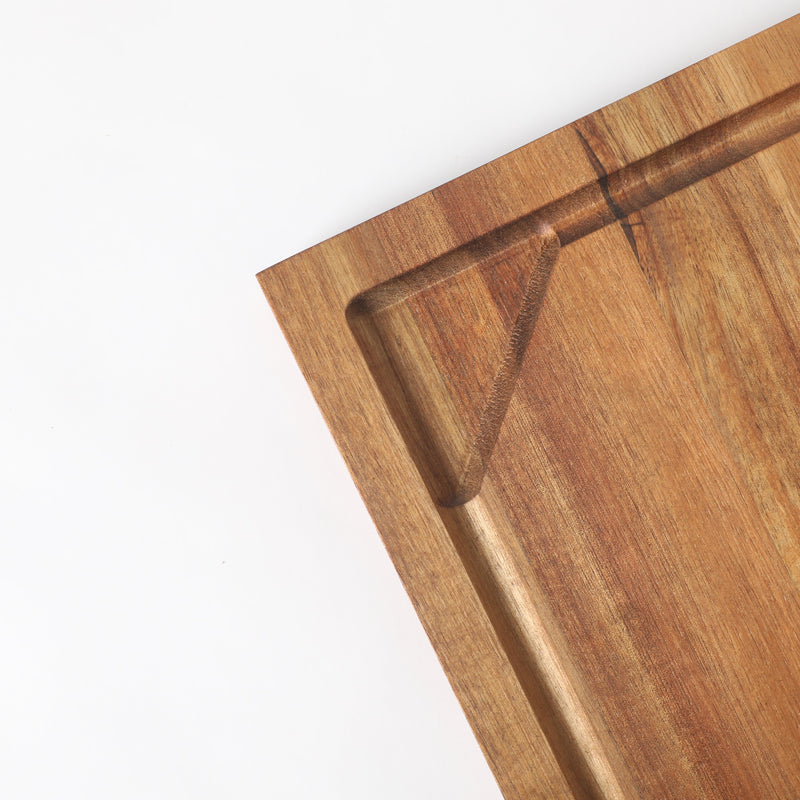 Oster Thornwood 18" x 12" Acacia Wood Cutting Board w/ Juice Groove - Color Label