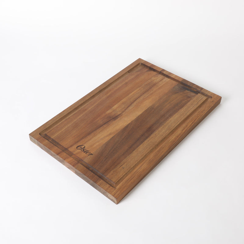 Oster Thornwood 18" x 12" Acacia Wood Cutting Board w/ Juice Groove - Color Label