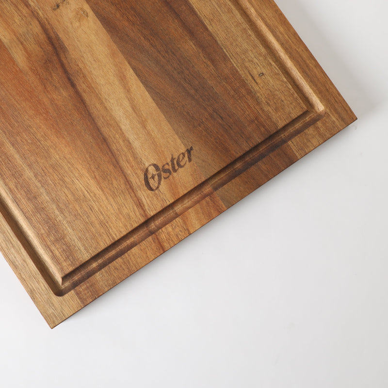 Oster Thornwood 18" x 12" Acacia Wood Cutting Board w/ Juice Groove - Color Label