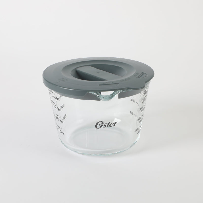 Oster Coolidge Glass 4 Cups Measuring Cup w/ PP Lid - Color Sleeve