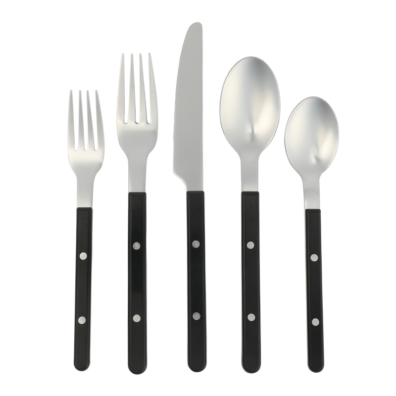 Sur La Table Kitchen Essentials Corner Bistro 20 pc Stainless Steel w/ ABS Handle Flatware Set - Window Box w/ Remailer