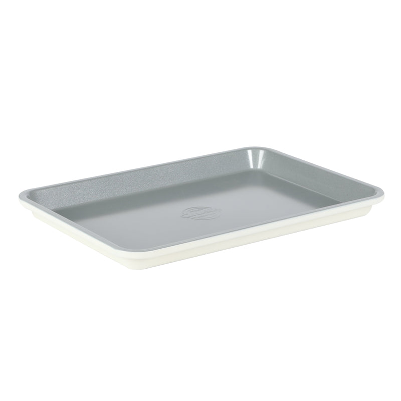 Sur la Table Kitchen Essentials Bake Sale 13" Carbon Steel Cookie Sheet - Eggshell - Grey Nonstick Interior - Color Label