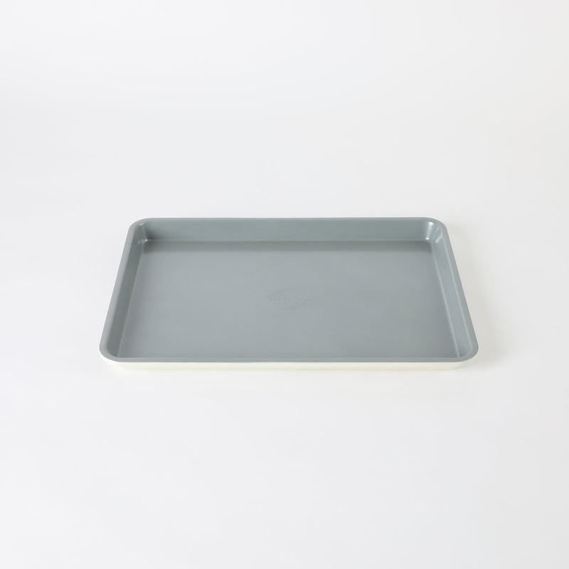 Sur la Table Kitchen Essentials Bake Sale 15" Carbon Steel Cookie Sheet - Eggshell - Grey Nonstick Interior - Color Label