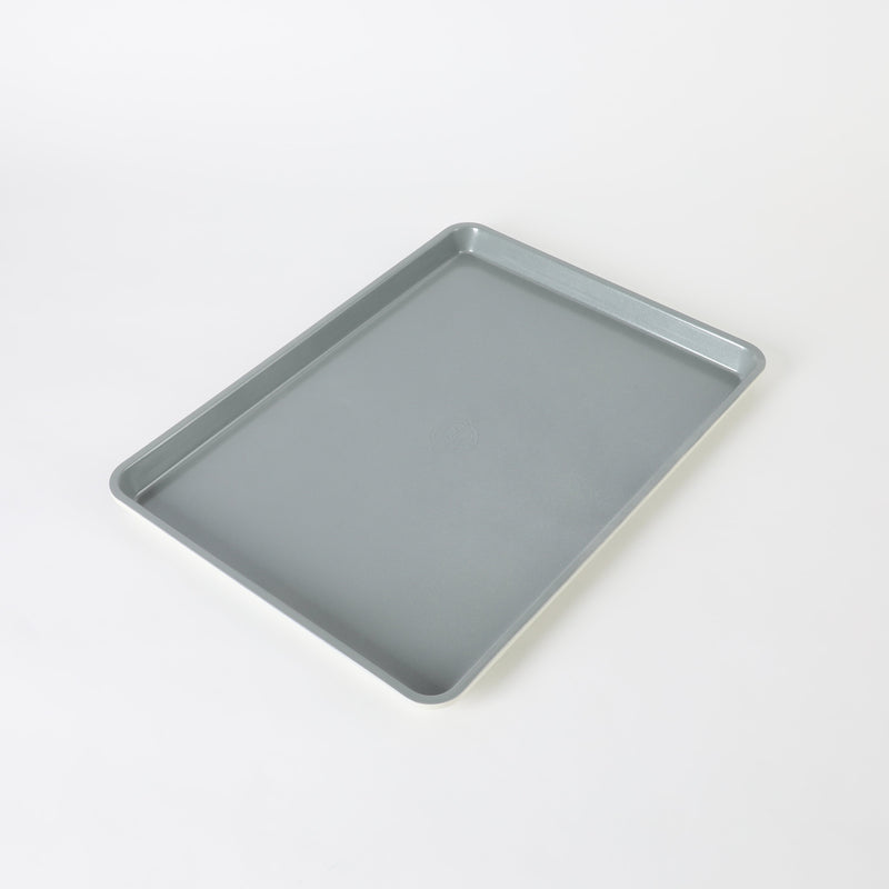 Sur la Table Kitchen Essentials Bake Sale 18" Carbon Steel Cookie Sheet - Eggshell - Grey Nonstick Interior - Color Label