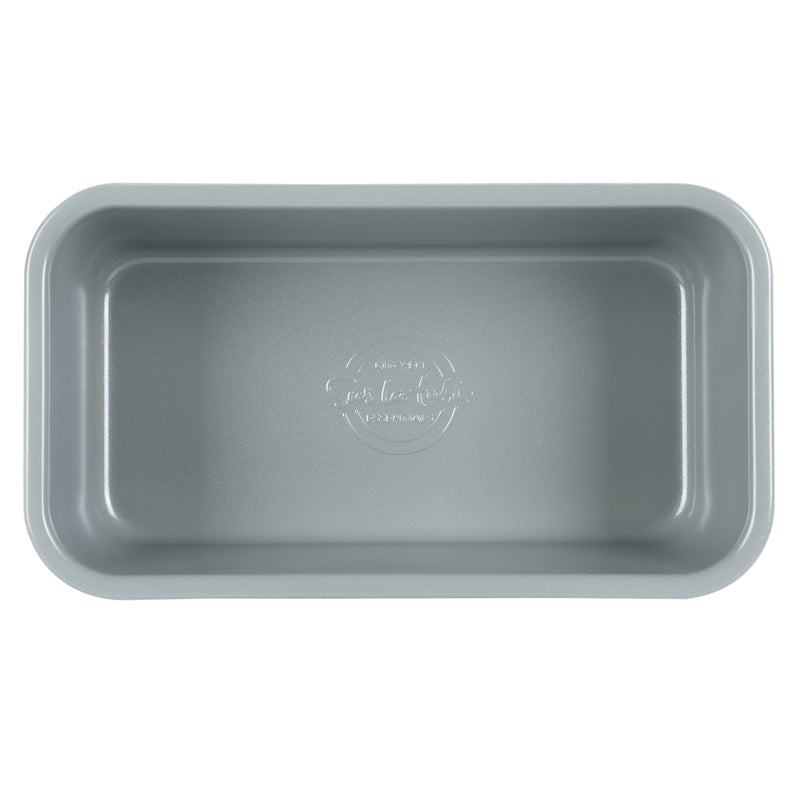 Sur la Table Kitchen Essentials Bake Sale 9" x 5" Carbon Steel Loaf Pan - Eggshell - Grey Nonstick Interior - Color Label
