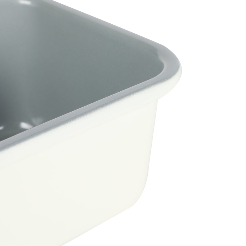 Sur la Table Kitchen Essentials Bake Sale 9" x 5" Carbon Steel Loaf Pan - Eggshell - Grey Nonstick Interior - Color Label
