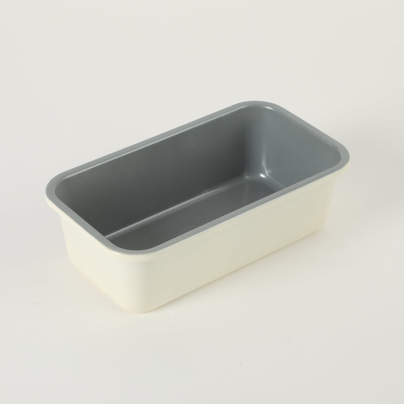 Sur la Table Kitchen Essentials Bake Sale 9" x 5" Carbon Steel Loaf Pan - Eggshell - Grey Nonstick Interior - Color Label